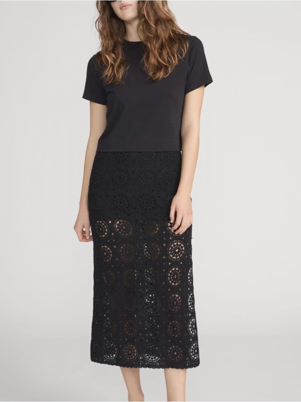Frame black crochet skirt - NWT - size L